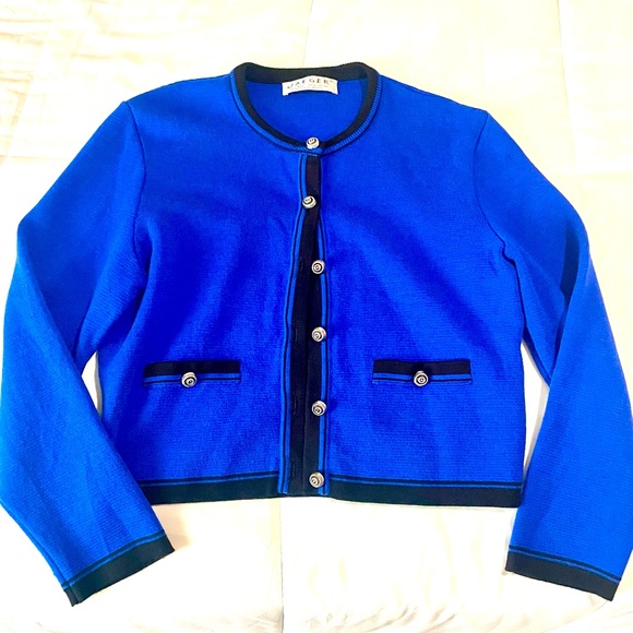 JAEGER Wool Blue Sweater - Picture 1 of 9